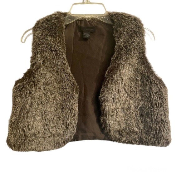 Steve Madden Faux Fur Vest Small Brown Lined Boho Festival Hippie Mob Wi… - Picture 2 of 4